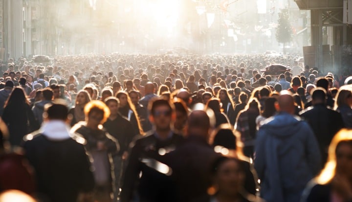 Blurred Crowd in the street representing Inequality