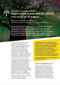 Generative AI, Social Impact and Business